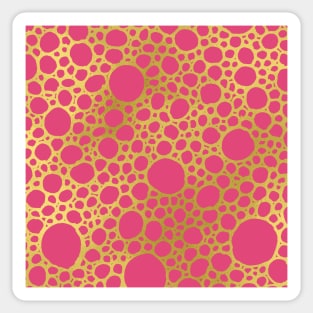 Gold Hot Pink Hand Drawn Jewel Tone Geometric circular Pattern Sticker